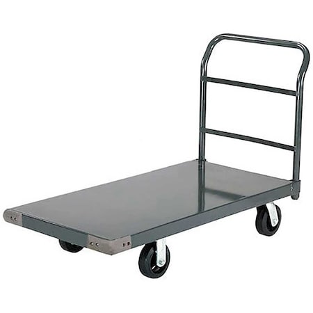 Global Industrial Platform Truck w/Steel Deck, 6 Rubber Casters, 48 x 30, 2000 Lb. Capacity 952122